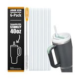 Pratik Ev Bardak, Stanley 40 Oz Adventure Quencher Flowstate H2.0 Için 12" Pipetler | Stanley 40 Oz Için Tasarlanmış Yedek Plastik Pipetler | 6'lı Paket Temizleme Fırçası Içerir | Gıda Sınıfı ve Bpa - Çok Renkli