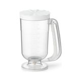 Pratik Ev Beyaz Hamur Porsiyonlayıcı; Kek, Krep, Muffin ve Pancake Hamuru Dağıtıcı, Ölçekli Karıştırma Kabı 900 ml - 10 x 10 cm