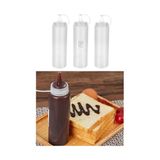 Pratik Ev Chef Şişesi Kapaklı 700 ml Salata Sosu Zeytinyağı Ketçap Mayonez Dağıtıcı Sıkma Sosluk Şişe(4 Adet)