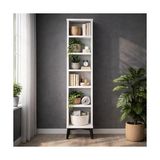 Pratik Ev Çok Amaçlı Dolap (Genişlik 30 Cm) 6 Raflı Dar Kiler Dolabı Banyo Mutfak Balkon Için Ayaklı Depolama Dolabı (Beyaz, Derinlik 47 Cm) - Renkli