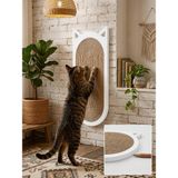 Pratik Ev Dekoratif Ahşap Kedi Tırmalama Tahtası 20X45 Cm, Jüt Ip ve Doğal Kavak - Çok Renkli
