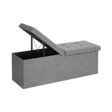 Pratik Ev Depolama Alanlı Tabure; 110 x 38 x 38 Cm, 300 Kg'a Kadar Dayanıklı, Açık Gri LSF71G - Çok Renkli - Standart