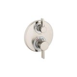 Pratik Ev Ecostat S Modern Minimalist Termostatik Duş Pervazı, 2 Saplı, 15,24 cm Genişliğinde, Fırçalanmış Nikel, Yönlendiricili Kaba Valf Için, 15758821 - Çok Renkli
