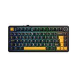 Pratik Ev F75 Mekanik Rgb Tkl Graywood V4 Switch Kablosuz Makrolu Hot Swap Türkçe Q Klavye, Siyah - Çok Renkli