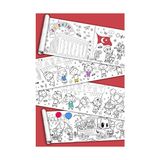 Pratik Ev Genişlik Türk Bayrağı ve Atatürk Temalı Çocuklar Için 45 cm 5 Sinaticaret Cumhuriyet Bayramı Boyama Kağıdı Rulosu Metre Uzunluk - Çok Renkli - Standart - Otomatik