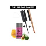 Pratik Ev Hair Wax Stick For Kids ve Profesyonel Topuz Fırçası 3033 ve Topuz Krepe Şiş Tarak 3043 3'lü Set - Çok Renkli