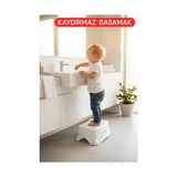 Pratik Ev Herza House Çocuk Kaymaz Basamak | Tabure Beyaz-Pembe Tek Ebat - Çok Renkli - 10 x 10 cm