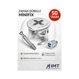 Pratik Ev Imt Aksesuar Zamak Metal Dübelli Minifix Gövde Mil ve Dübel Seti - Mobilya ve Dolap Bağlantı Elemanı (50 Takım) Metalik - Çok Renkli