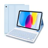 Pratik Ev Ipad (A16) 10. Nesil 2022/2025 Uyumlu Bluetooth Türkçe Q Klavyeli Kılıfı (Tablet Değildir) - Çok Renkli