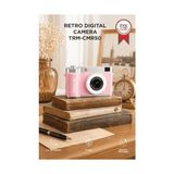 Pratik Ev Kamera, Mini Dijital Retro 48MP Selfie Video Vlog Kamerası CMR50 Pembe - Çok Renkli