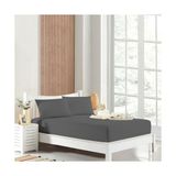 Pratik Ev Lastikli Çarşaf Takımı Nevresim Kumaşı Pamuk Polyester 90X190 100X200 120X200 140X200 150X200 160X200 180X200 200X200 Antrasit 150X200 Çift Kişilik - Çok Renkli - Standart