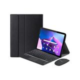 Pratik Ev Lenovo Tab M10 Plus TB125FU 10.61 Inch (3.nesil) Bluetooth Touchpad Klavye+Mouse+Kılıf -Bkk7 Siyah - Çok Renkli