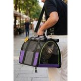 Pratik Ev Plastik Yırtılmaz Fileli Kedi ve Köpek Taşıma Çantası, Mor, 45X25X26 Cm, Havayolu Uçuş Standartlarına Uygun - Çok Renkli