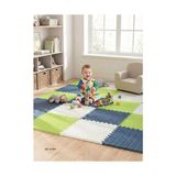 Pratik Ev Puzzle, 6 Parça 50X50 Mat - 100X150 cm Kurulumlu Oyun Spor Matı Puzzle Halı Tatami 13M (Fıstıkyeşil-Lacivert-Beyaz)