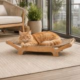 Pratik Ev Sisal Kedi Tırmalama Yatağı 64 x 42 x 13,5 Cm, Ahşap Ayaklı, Doğal Dokuma Yüzey - Çok Renkli