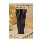 Pratik Ev Tanemce 30 Adet Siyah Oda Kokusu Çubuğu Fiber Yumuşak Doğal Bambu Oda Kokusu Yedek Çubuk 24 cm - Çok Renkli - 1