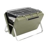 Pratik Ev ® Taşınabilir Portatif Mangal - Katlanabilir Evrensel Çanta Tipi Kömürlü Barbekü Izgarası, Kompakt Katlanır Kamp Tipi Bahçe Piknik Ev Tipi Barbekü Seti (Yeşil) - Çok Renkli