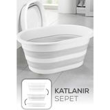 Pratik Katlanabilir Çamaşır Sepeti, 25 Litre, Çift Katlı, Hafif ve Şık - Seçenek 1 - Antrasit