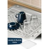 Pratik Mağazam Kare Lavabo ve Buzluk Matı Şeffaf Lavabo Halısı 32 x 32 cm
