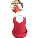 Pratik Mağazam Kırmızı Silikon Bebek Mama Önlüğü - Standart