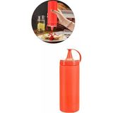 Pratik Mağazam Plastik Kolay Kullanım Ketçap Sos Şişesi Sızdırmaz Sıvı Yağlık Şişe 400 ml.