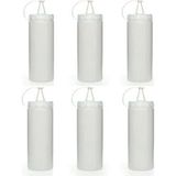 Pratik Mağazam Şeffaf Plastik Sızdırmaz Kapaklı Fişek Sosluk 700 ml. 6'lı Set