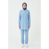 Pratik Medikal Alaskan Blue Likralı Tesettür Scrubs Doktor Hemşire Forması Takım