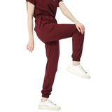 Pratik Medikal Bordo Likralı Jogger Paça Doktor Hemşire Forması Tek Alt Unisex - XL