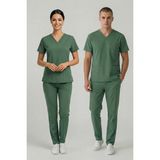 Pratik Medikal Frosty Spruce Likralı Scrubs Doktor Hemşire Forması Yarasa Kol Takım Unisex - Ameliyathane Yeşili - 2XS