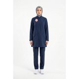 Pratik Medikal Hemşire Forması Likralı Scrubs Tesettür Takım Patriot Blue Yeni Yönetmelik - Lacivert - 2XL