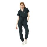 Pratik Medikal Likralı Scrubs Jogger Paça Doktor Hemşire Forması Yarasa Kol Takım Unisex, Ördek Yeşili, M