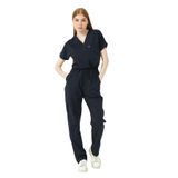 Pratik Medikal Likralı Scrubs Kargo Cep Doktor Hemşire Forması Yarasa Kol Takım Unisex, Lacivert, S