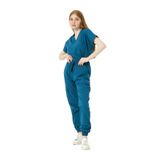 Pratik Medikal Likralı Scrubs Kargo Cep Jogger Paça Doktor Hemşire Forması Yarasa Kol Takım Unisex, Turkuaz, M