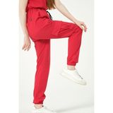 Pratik Medikal Nar Çiçeği Likralı Kargo Cep Jogger Paça Doktor Hemşire Forması Tek Alt Unisex - 2XL