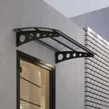 Pratik Metal Sundurma (150x100) Oval Serisi Kapı Üstü Sundurma Koruma Gölgelik (Antrasit - Şeffaf)