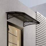 Pratik Metal Sundurma (150x100) Selçuklu Serisi Kapı Üstü Sundurma Koruma Gölgelik (Siyah - Füme)