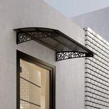 Pratik Metal Sundurma (175x100) Çakıl Taşı Serisi Kapı Üstü Sundurma Koruma Gölgelik (Siyah - Füme)