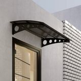 Pratik Metal Sundurma (200x100) Oval Serisi Kapı Üstü Sundurma Koruma Gölgelik (Antrasit - Füme)