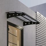 Pratik Metal Sundurma (250x100) Yıldız Serisi Kapı Üstü Sundurma Koruma Gölgelik (Antrasit - Şeffaf)