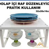 Pratik Montajlı Dolap İçi Raf Sistemi Tezgah Üstü 2 Katlı Metal Raf Düzenleyici