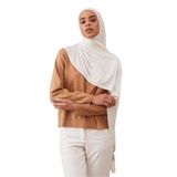 Pratik Premium Jersey Şal | Kolay Kullanımlı ve Şık Şal – Günlük Rahatlık (Fildişi)