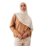 Pratik Premium Jersey Şal | Kolay Kullanımlı ve Şık Şal – Günlük Rahatlık (Kırık Beyaz)