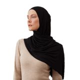 Pratik Premium Jersey Şal | Kolay Kullanımlı ve Şık Şal – Günlük Rahatlık (Siyah)