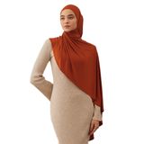 Pratik Premium Jersey Şal | Kolay Kullanımlı ve Şık Şal – Günlük Rahatlık (Yanık Turuncu)