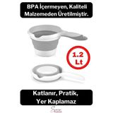 Pratik Premium Katlanır Sert Plastik Koçero Maşrapa Su Kovası Bulaşık Yıkama Leğeni 1200 ml