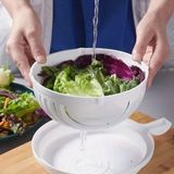 Pratik Salata ve Meyve Dilimleyici & Süzgeç — Çok Amaçlı, Yer Kaplamayan Mutfak Gereci