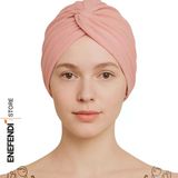 Pratik Sosyete Bone, ,Süslü ,Hazır Pratik ,Geçmeli Tarz Pembe Hijab Sandy Kumaş