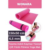 Pratik Taşıma Askılı Kaymaz Yüzeyli Çift Yönlü Fitness Yoga Matı Kamp Çadır Spor Minderi 150X50 Cm
