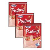 Pratik Tatlı Setleri, 3 Adet Çilekli Puding - 120 gr