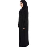 Pratik Tek Parça Organik Kız Çocuk Namaz Elbisesi - Siyah - 8-10 Yaş - 8 - 10 Yaş